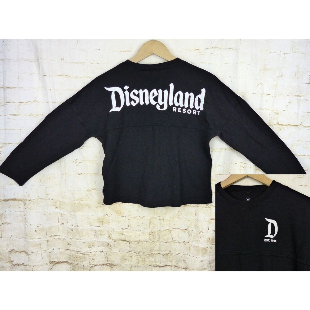 Disneyland Resort Spirit Jersey Youth XL (14) Black Shirt Spell Out Long Sleeve